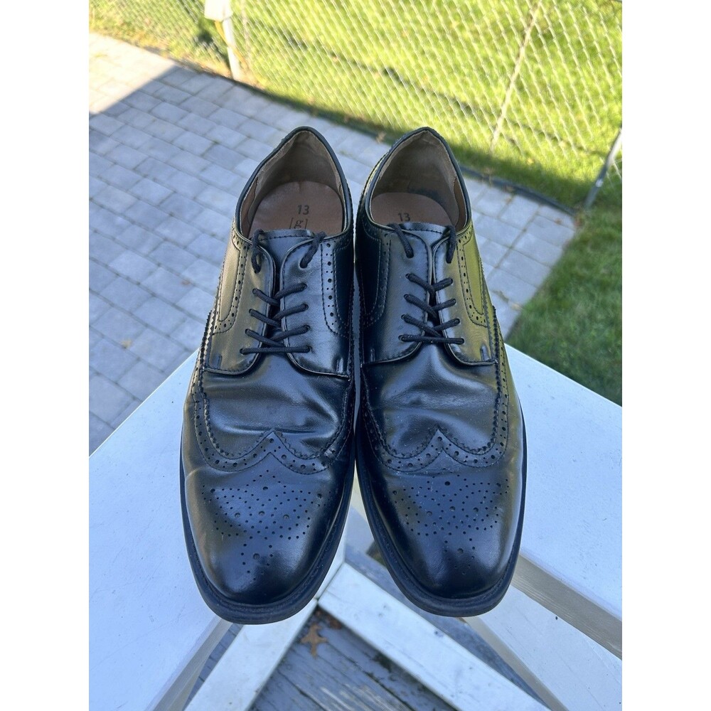 George Men’s Black Wingtip Oxford Dress Shoes Size 13 Memory Foam